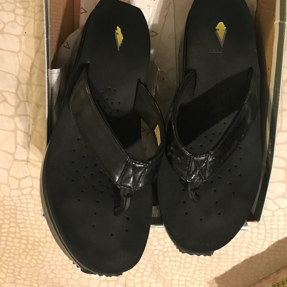 Volatile wedge flip flops